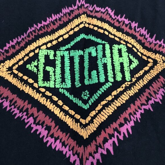 Gotcha Skate Surf Mens‎ Size Small Black Sunburst Short Sleeve Cotton - Picture 4 of 7